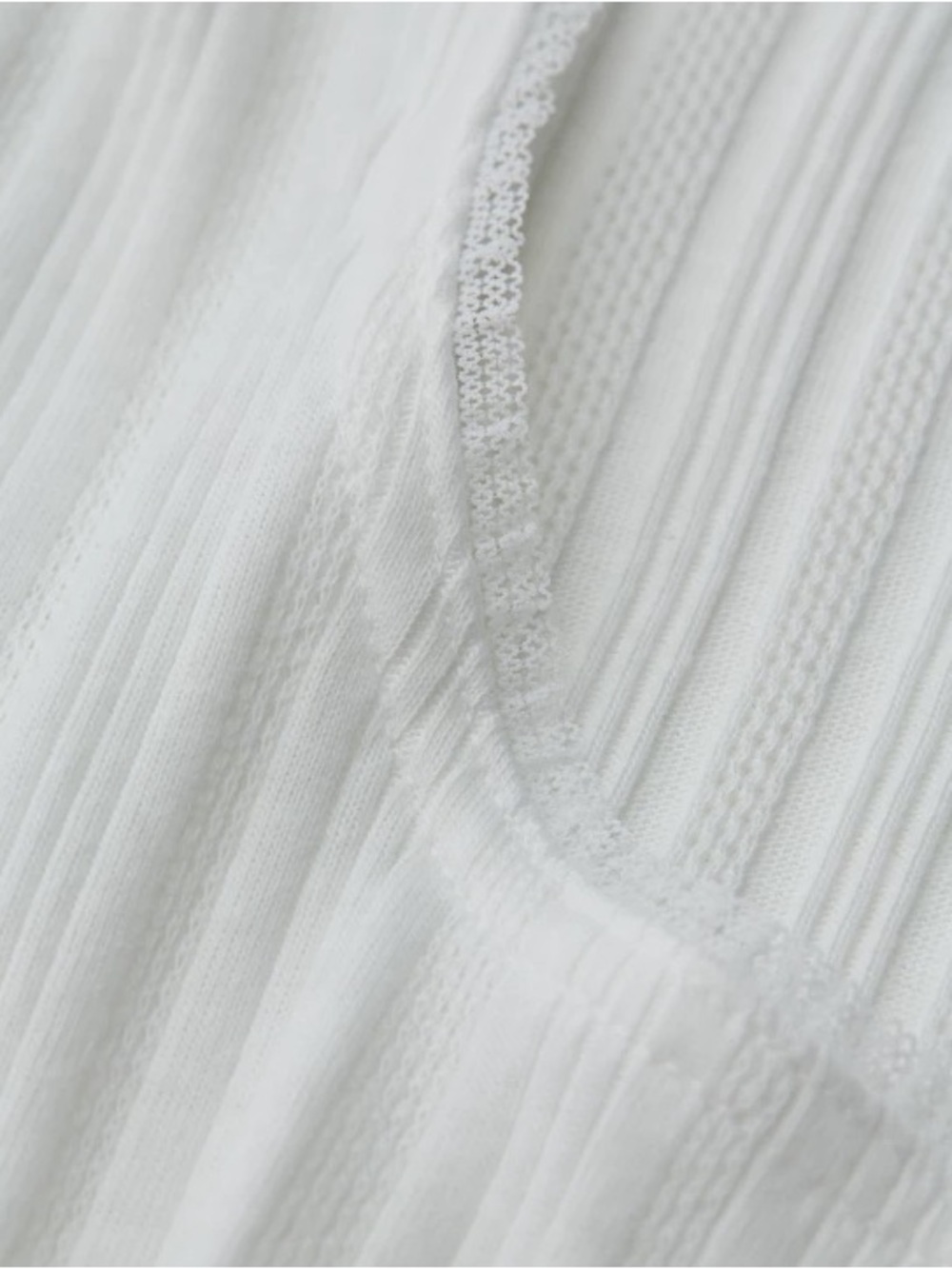 Aerie Pointelle Square Neck T-Shirt Size Large White NWOT - Picture 12 of 14